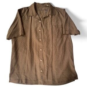 Tommy Bahama Mens Silk Hawaiian Aloha Shirt Short Sleeve Tropical Embroidered  S